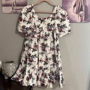 Janie and jack girls dress size 8 white blue red  100% cotton new